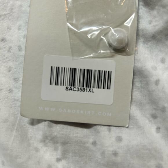 Sabo Luxe white eyelet long sleeve criss cross back dress Size 10 - Picture 8 of 11